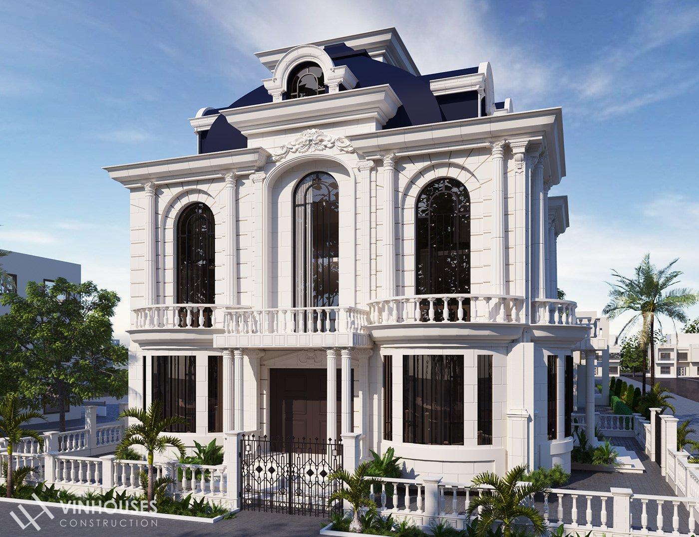 MẪU MẶT TIỀN BIỆT THỰ CỔ ĐIỆN ƯA CHUỘNG 2022