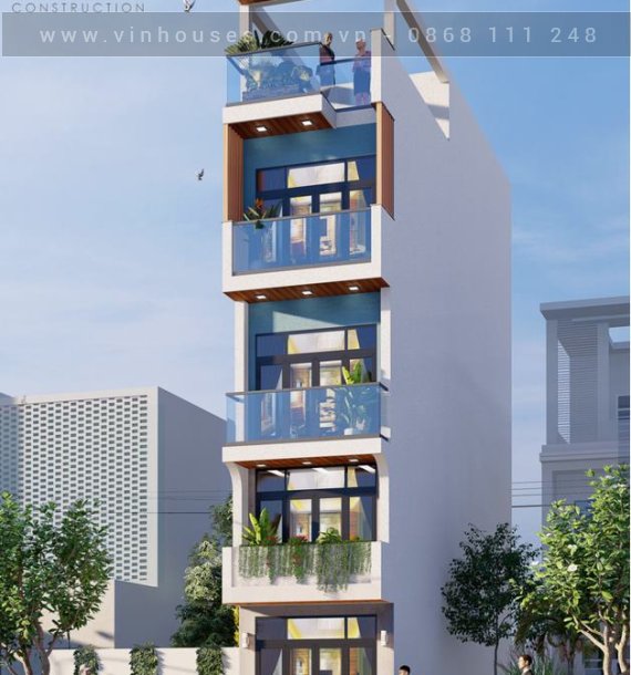 Mẫu nhà phố độc đáo 1 trệt 1 lửng 2 lầu 1 tum diện tích 40,69m2