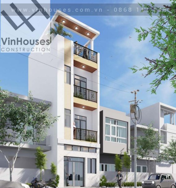 Mẫu nhà phố 30m2 1 trệt 2 lầu 1 tum
