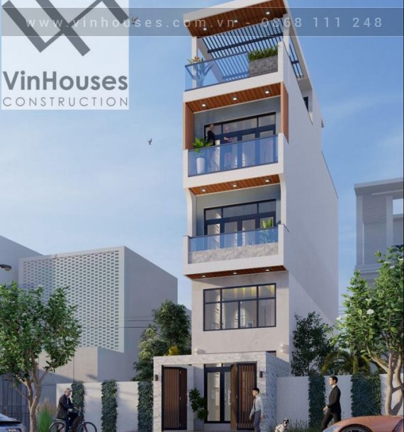 Mẫu nhà phố 1 trệt 1 lửng 2 lầu 1 tum diện tích 58m2