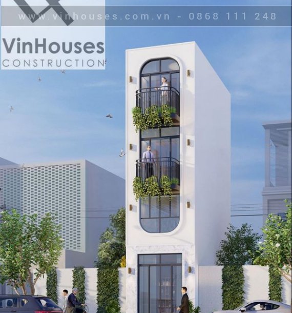 Mẫu nhà phố 1 trệt 1 lửng 2 lầu 19,74m2