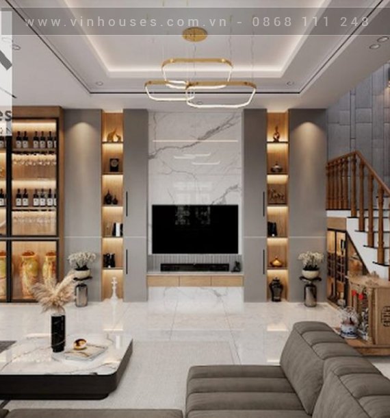 Mẫu nhà phố 1 trệt 2 lầu 1 tum diện tích 80m2